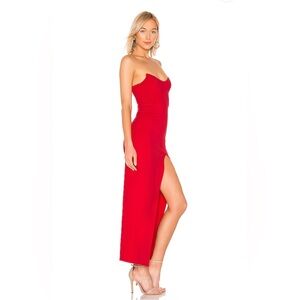 Superdown Ryleigh Strapless Maxi Dress in Red